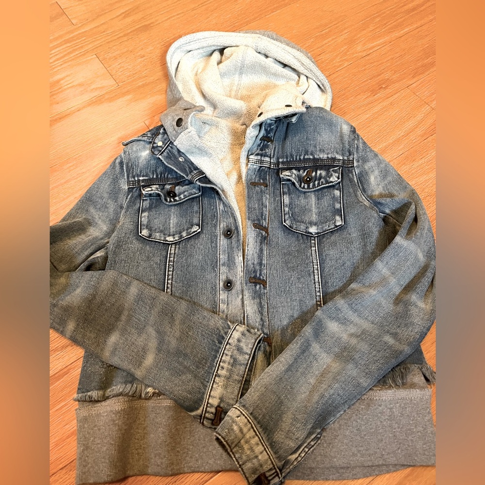 Free people hooded jean jacket